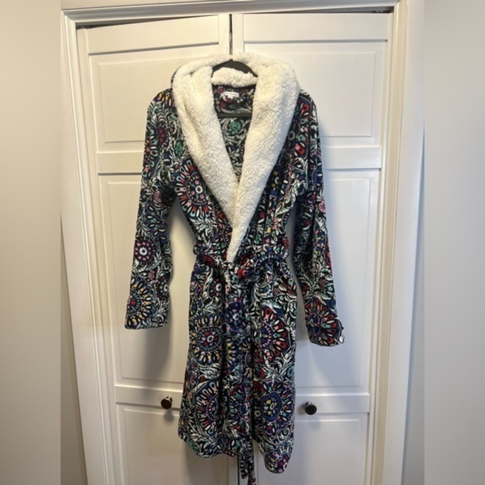 Vera Bradley Cozy Life Hooded Robe Size Women’s L/XL Multicolor